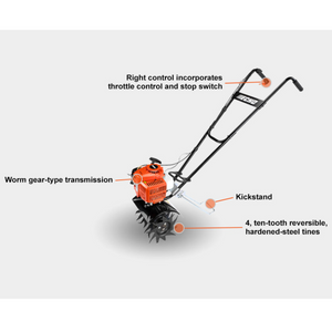 Echo 21.2cc engine, four 10-tooth tines TC-210AA