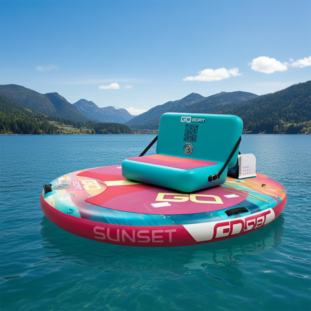 GoBoat® Double Sunset – Inflatable Fishing Boat | Two‑Person Capacity